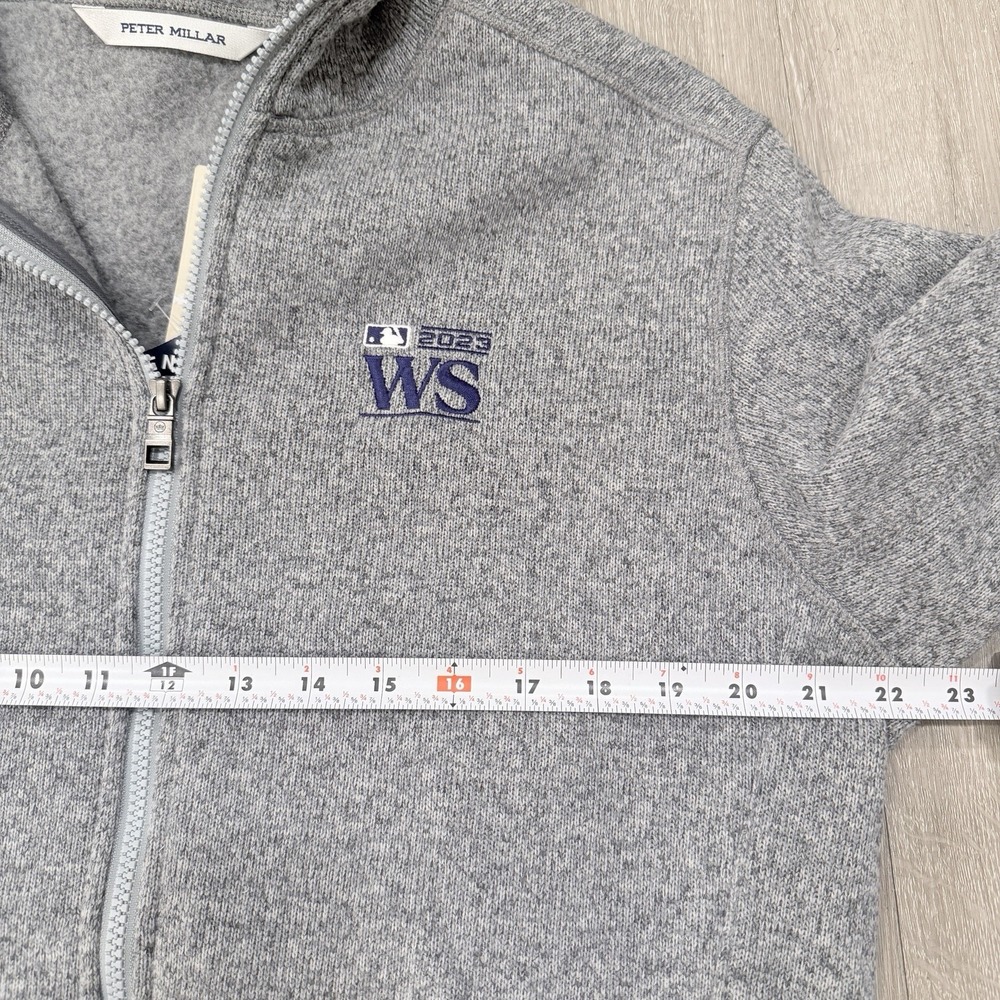 Peter Millar 2023 World Series MLB Fleece Full Zip Hoodie Men's M Gray NWT - Picture 15 of 15